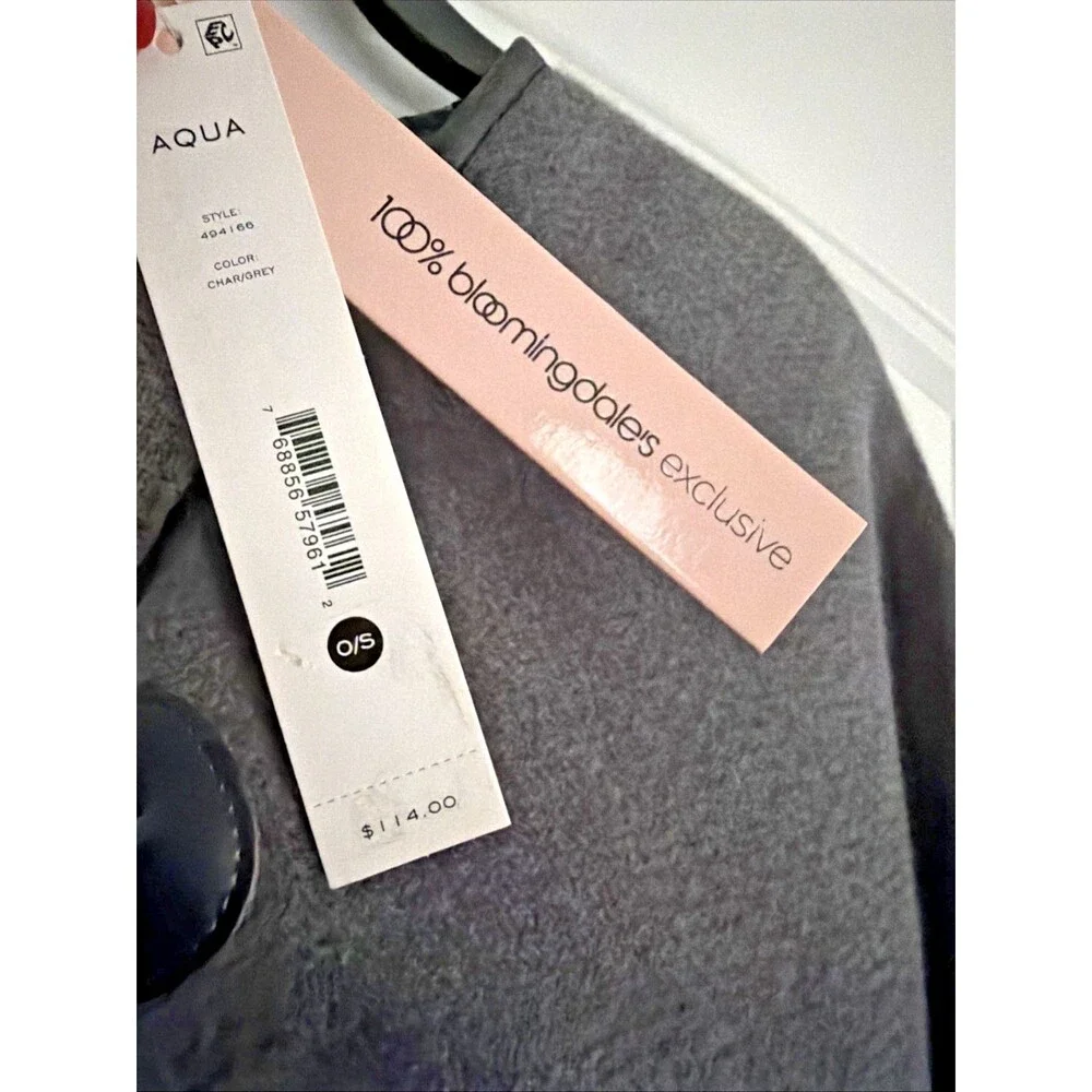 AQUA Women's Ruana Poncho Cape Wrap Reversible Toggle Closure Charcoal Gray OS